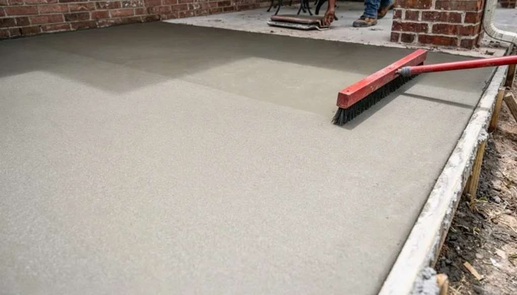 slab installation broom texture